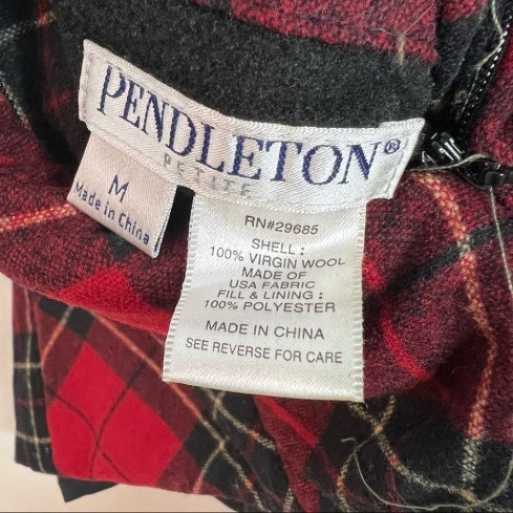Pendleton Petites Red Wool Plaid Reversible Vest - Picture 11 of 12
